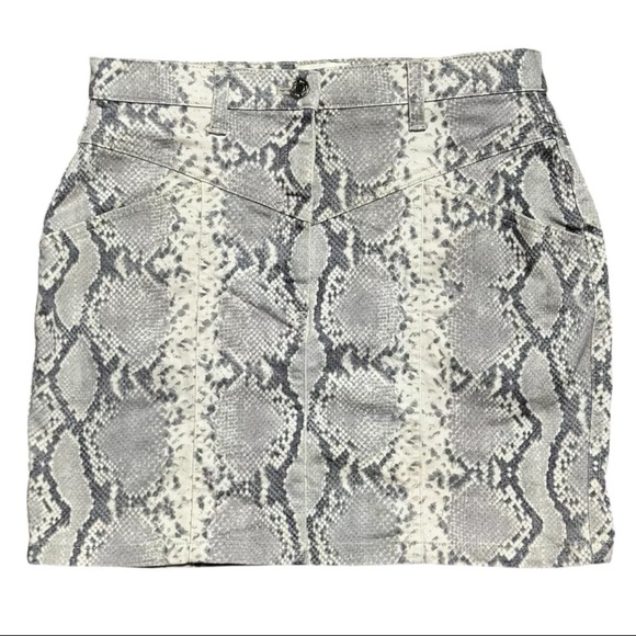 Wilfred Free | Kelsey Python Denim Mini Skirt Pockets - Picture 3 of 14